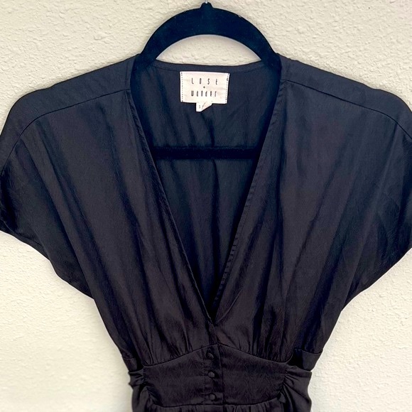 Lost + Wander Midi Dress with Tie Waist & Dolman Sleeves Size S Black - Picture 8 of 11